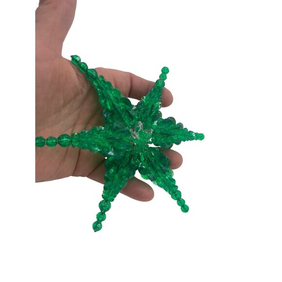 Green Beaded Starburst Ornament For Holiday Décor & Crafting - Picture 3 of 3